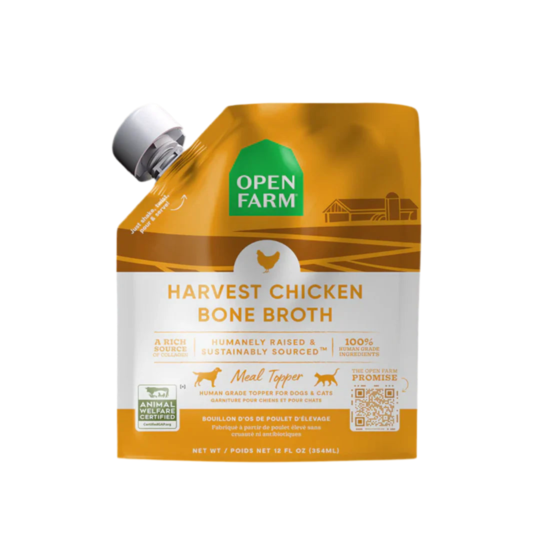 Open Farm Harvest Chicken Bone Broth For Cats 12 oz (354 ml)