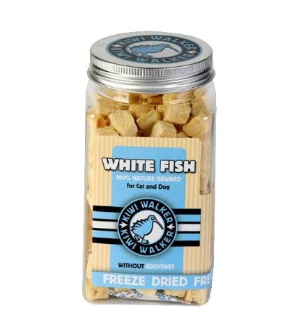 KIWI WALKER Freeze Dried Snack White Fish Cubes Cat and Dog Treats -60G