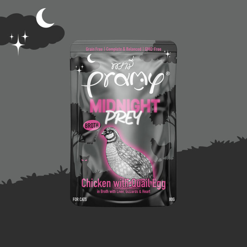 Pramy Midnight Prey Chicken with quail Egg Wet Food 80g