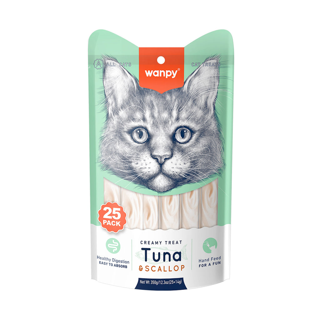 Wanpy Creamy Lickable Cat Treats (14g x 25pc)