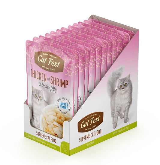 Cat Fest Chicken With Shrimp in Tender Jelly For Cats- Box(12x70g)