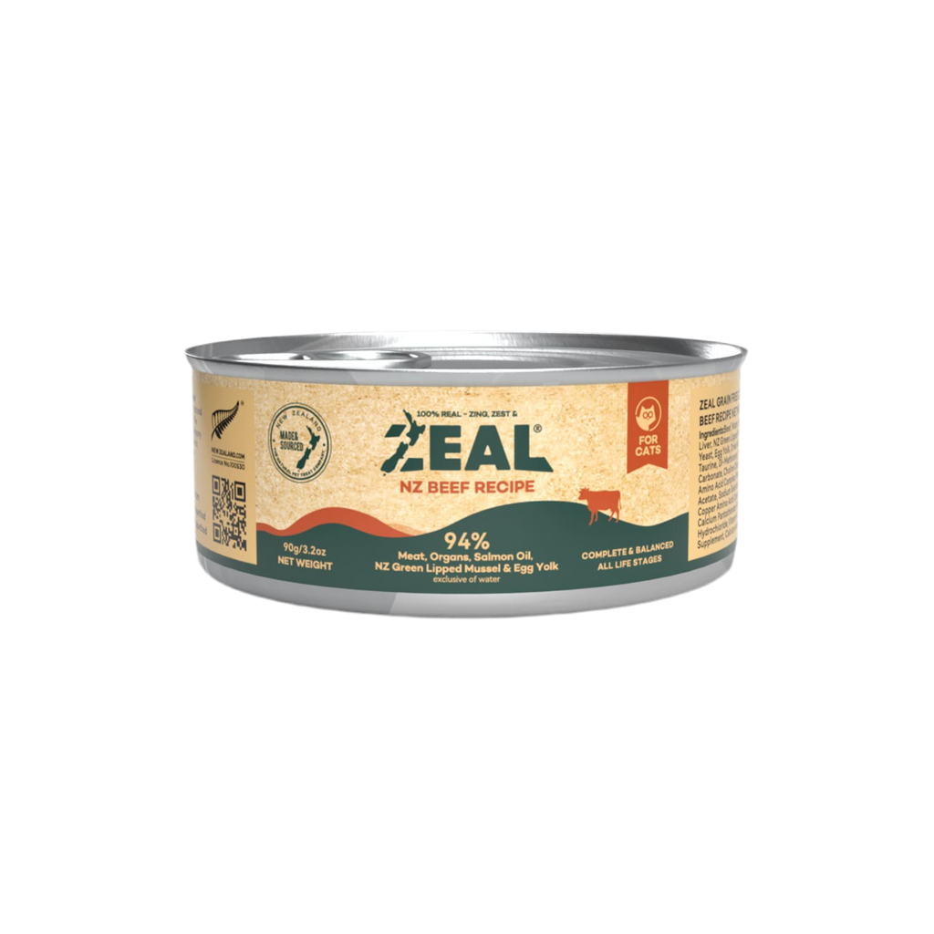 Zeal Beef Recipe Grain Free Canned Cat Food 90g