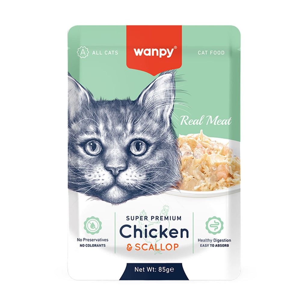 WANPY Wet Food Chicken & Scallop For Cat 85g