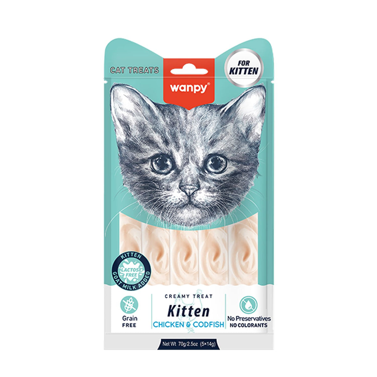 WANPY Creamy Treat For Kitten Chicken & Codfish 70g