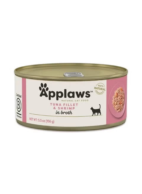 Applaws Tuna Fillet with Shrimp in Broth Adult Wet Cat Food 156g