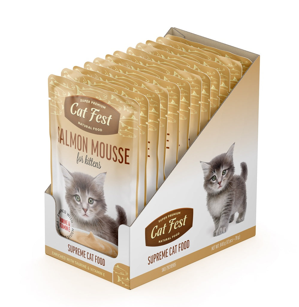 Cat Fest Salmon Mousse for Kittens- Box(12x70g)