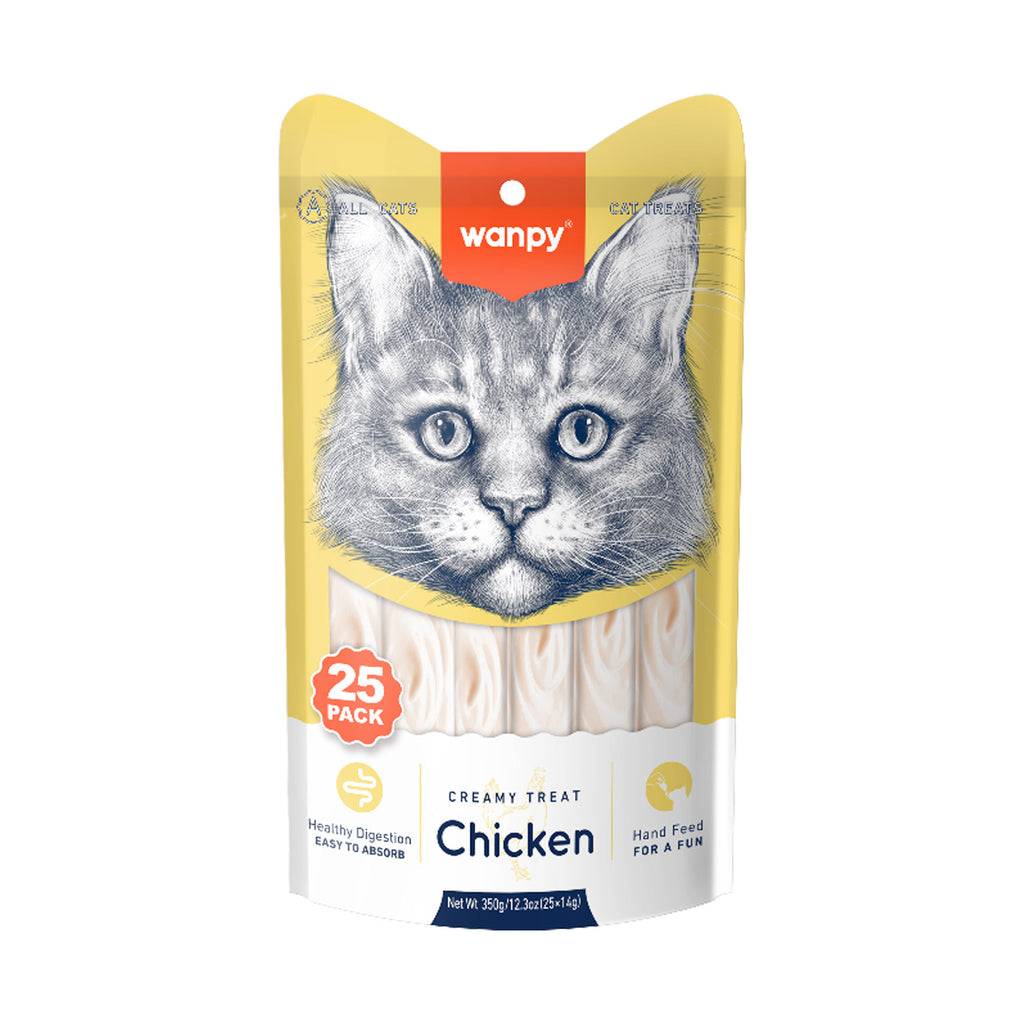 Wanpy Creamy Lickable Cat Treats (14g x 25pc)