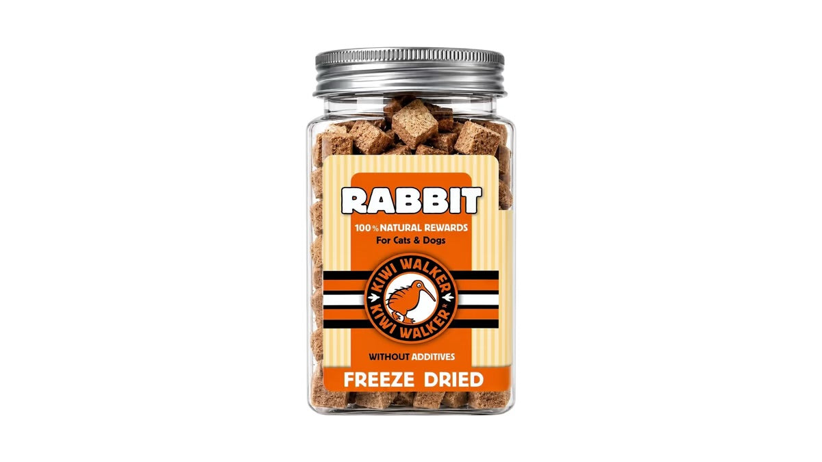 KIWI WALKER Freeze Dried Grain Free Snack Rabbit Cubes Dog & Cat Treats-75G