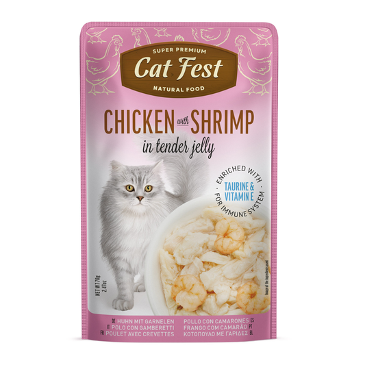 Cat Fest Chicken With Shrimp in Tender Jelly For Cats 70g