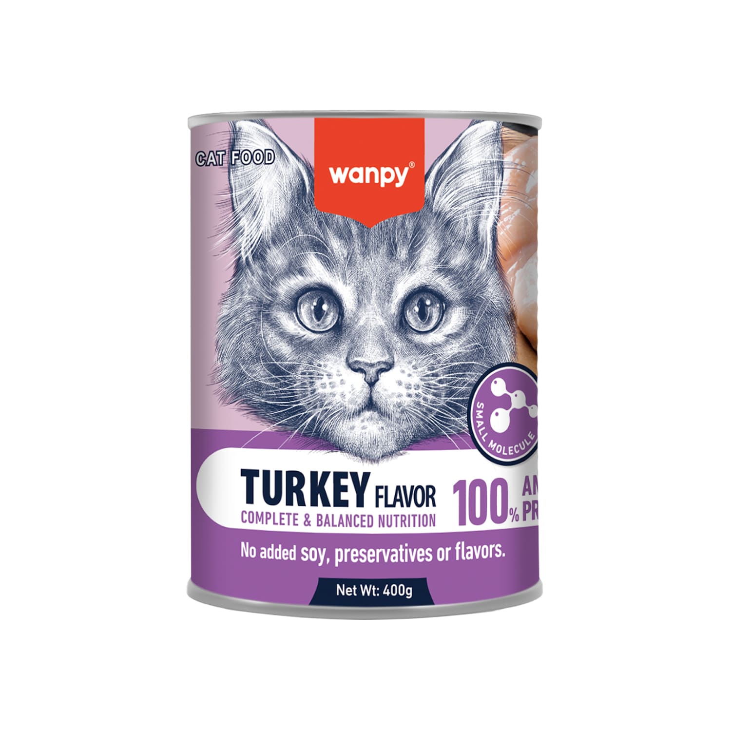 Wanpy Complete Pâté Canned Food for Cats (Turkey) – 400g