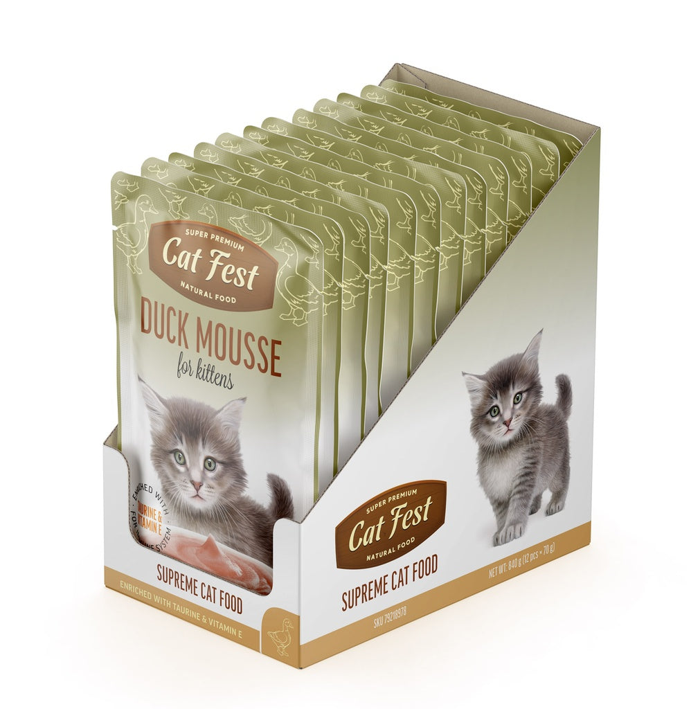 Cat Fest Duck Mousse for Kittens- Box(12x70g)