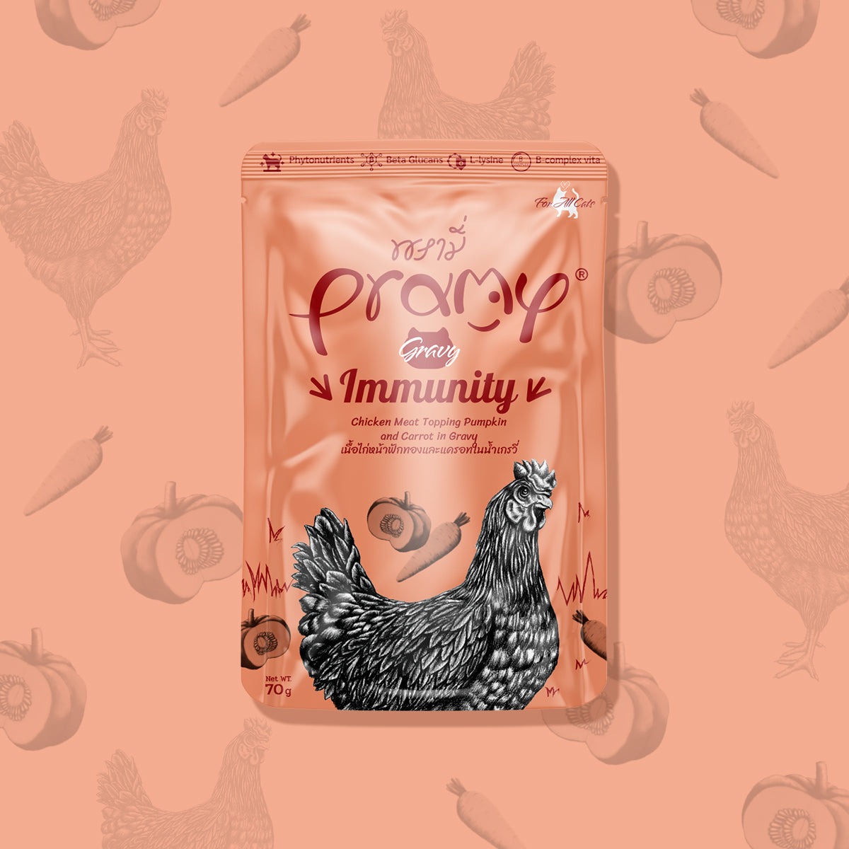Pramy Immunity Chicken Topping Pumpkin & Carrot Recipe Box (12x70g)