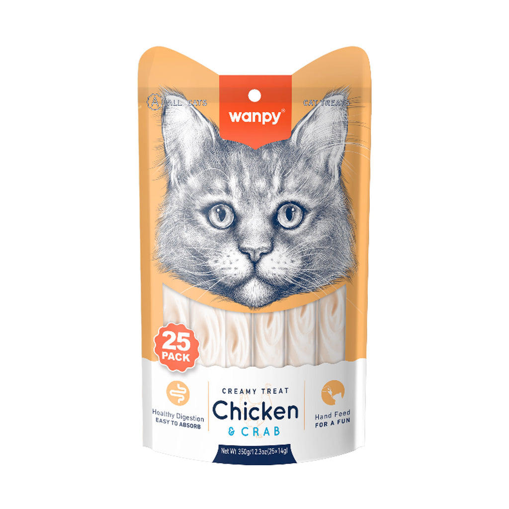Wanpy Creamy Lickable Cat Treats (14g x 25pc)