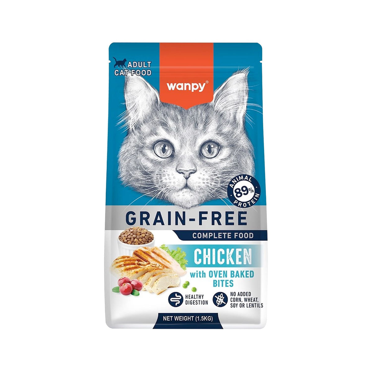 Wanpy Grain Free Complete Food for Adult Cat – Chicken Recipe 1.5kg