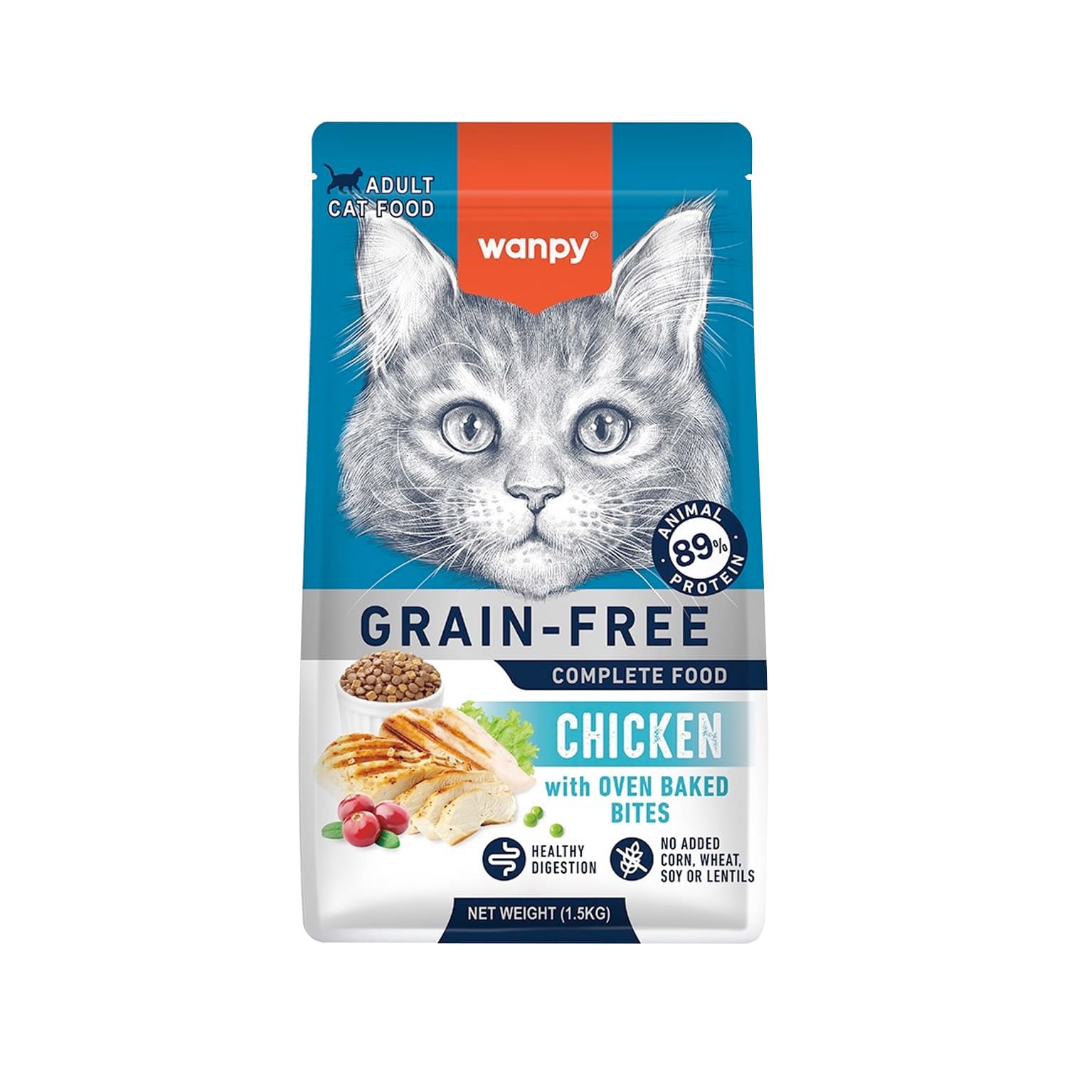 Wanpy Grain Free Complete Food for Adult Cat – Chicken Recipe 1.5kg