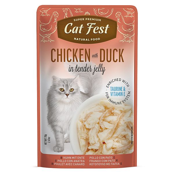 Cat Fest Chicken With Duck in Tender Jelly For Cats 70g