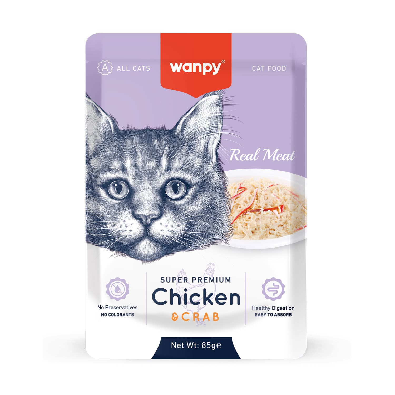 WANPY Wet Food Chicken & Crab For Cat 85g