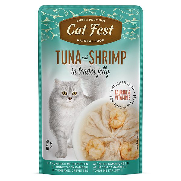 Cat Fest Tuna With Shrimp in Tender Jelly For Cats 70g