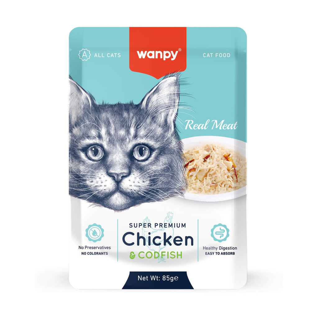 WANPY Wet Food Chicken & Codfish For Cat 85g